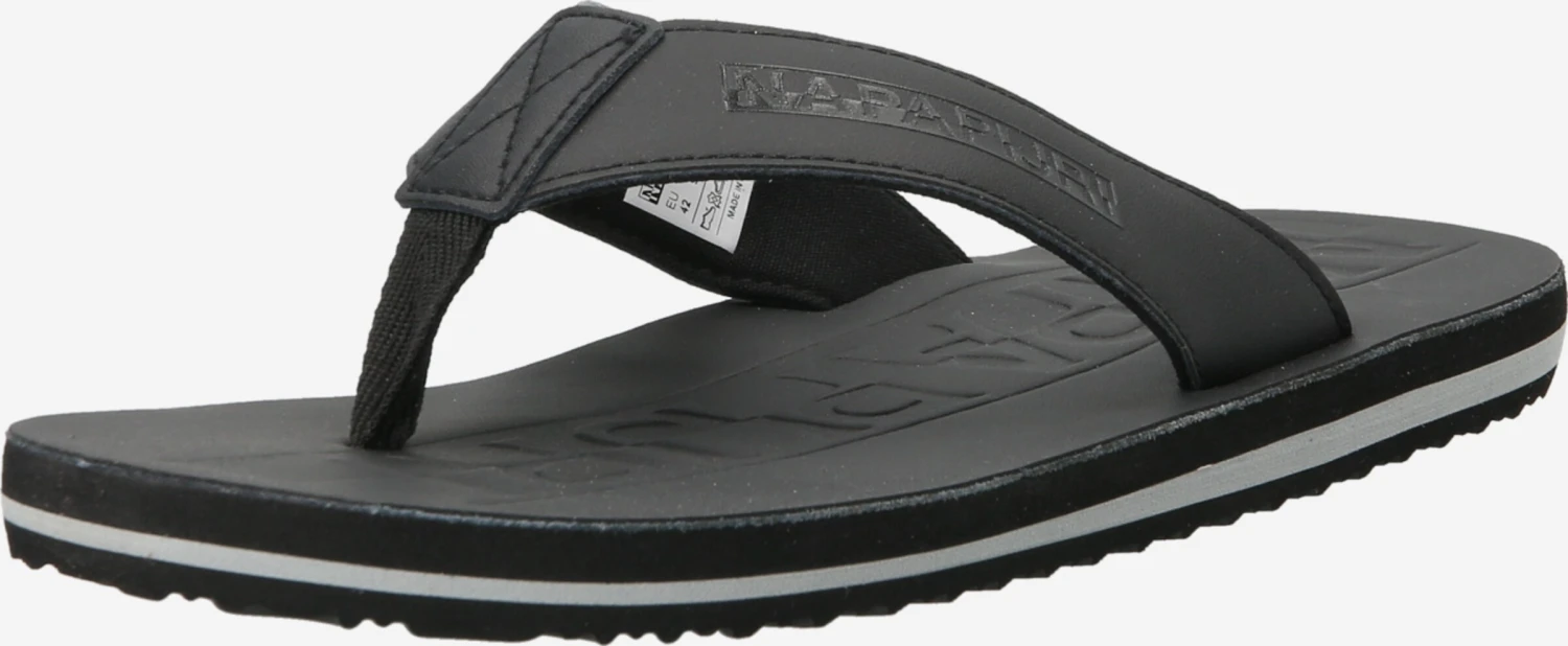 Napapijri Slippers Teenslippers ELM Heren Zwart 3 Napapijri Slippers Teenslippers ELM Heren Zwart
